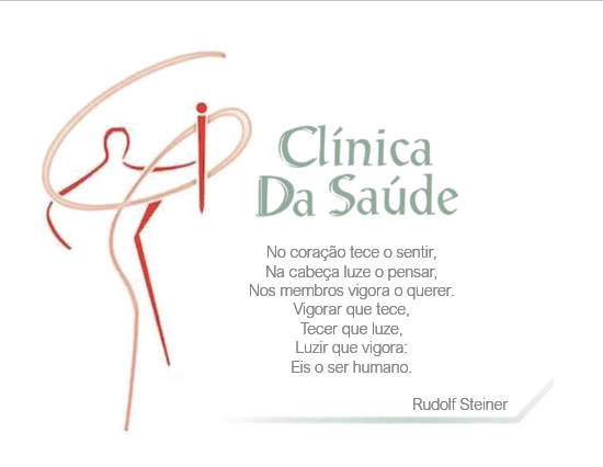 Ilustração acompanhada da reflexão de Rudolf Steiner: No coração tece o sentir, na cabeça luze o pensar, nos membros vigora o querer.